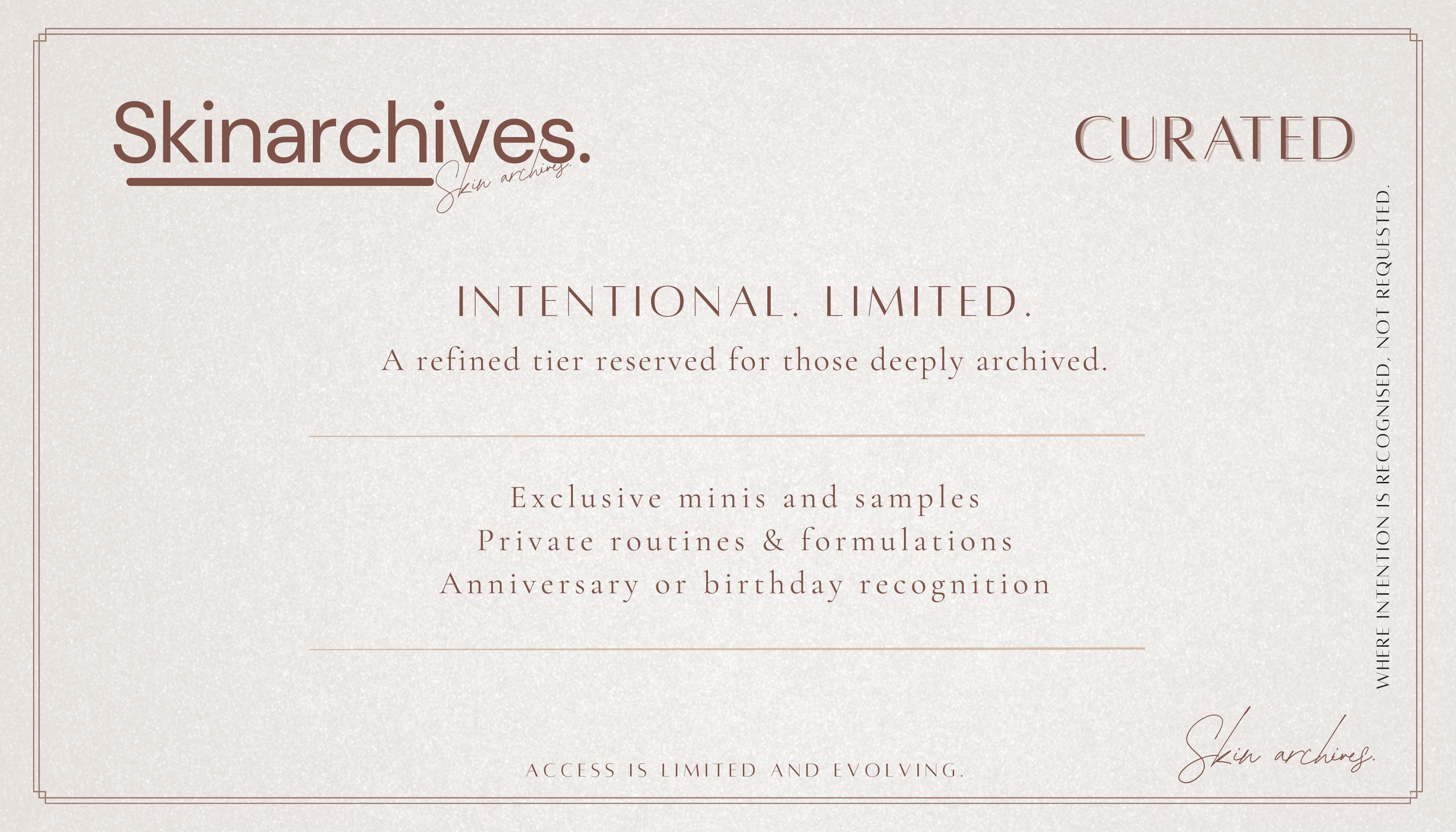 Skin archives branding with text on a white background