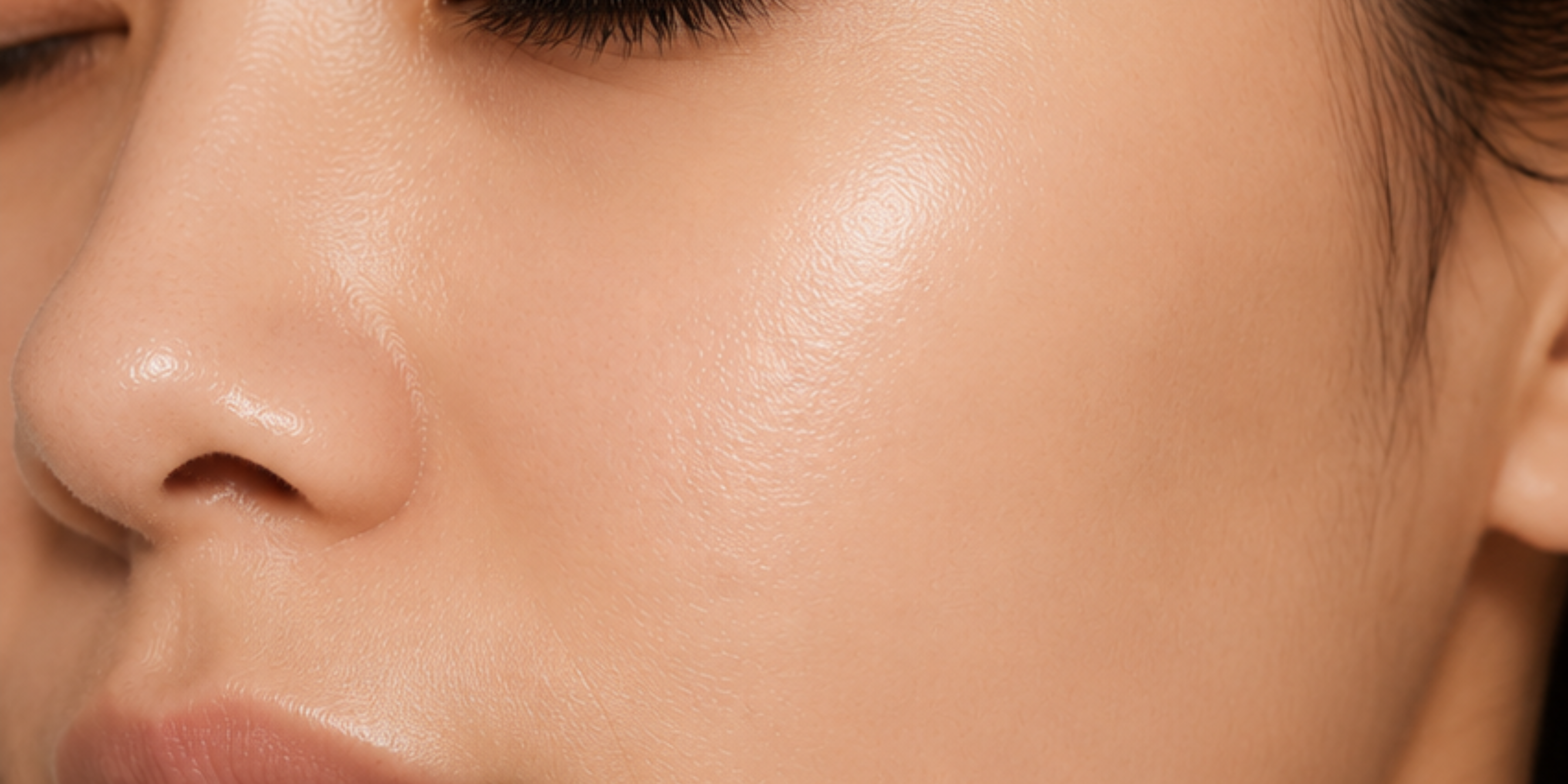 Close-up of a person's face with a focus on the skin texture.